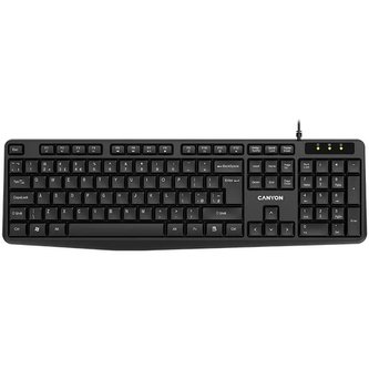 CANYON klasická USB klávesnice CZ/SK, omývatelná, černá