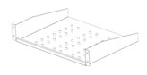 Legrand EvoLine 2-bodová police pevná 1U 250mm, nosnost 25kg, černá, perforovaná