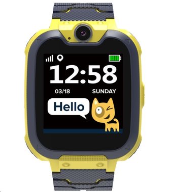 Chytré hodinky "Tony KW-31", černá-žlutá, pro děti, s fotoaparátem, GSM, CANYON CNE-KW31YB