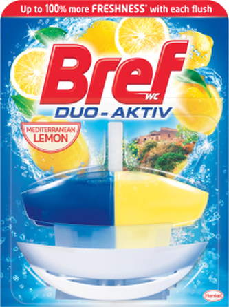 WC blok "Duo Aktiv", citron, gel, 50 ml, BREF