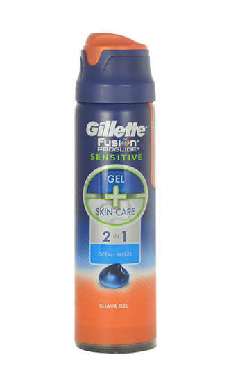 Gillette Fusion Proglide Sensitive Gel na holení 2in1 Ocean Breeze 170 ml pro muže