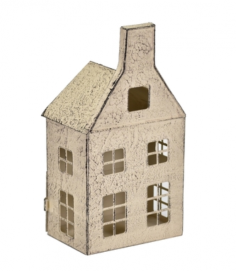 Kovový svícen domek hnědý 26x13x9 cm