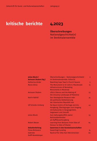 Kritische Berichte: Zeitschrift für Kunst-                                                  und Kulturwissenschaften / Jahrgang