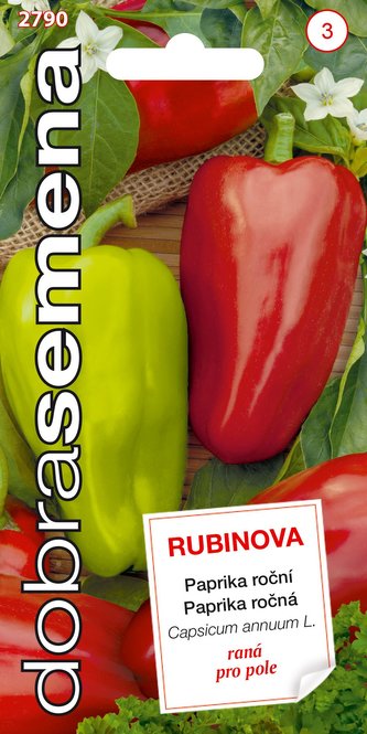 Dobrá semena Paprika zel. - Rubinova, pole 0,5g