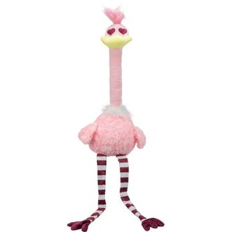 Valentine´s ostrich - valentýnská hračka pro psy - pštros se zvukem, plyš,  90 cm, růžová