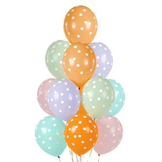 Balonkový buket Puntíky - 12 ks