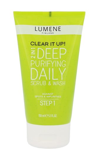 Lumene Clear It Up! Čisticí gel Deep Purifying Daily Scrub & Wash 2in1 150 ml pro ženy Lumene Clear It Up! Čisticí gel Deep Purifying Daily Scrub & Wash 2in1 150 ml pro ženy