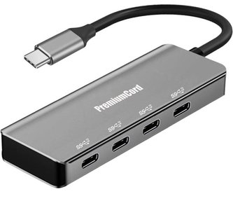 USB hub USB-C na 4x USB 3.2 C 5G SuperSpeed, hliníkový