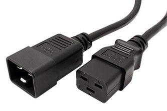 Kabel síťový prodlužovací 230V 16A (IEC320-C19/C20) 3m (pro zdroj, monitor)