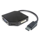Adaptér DisplayPort - HDMI + DVI + VGA 1080p (4K over HDMI)