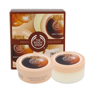 The Body Shop Shea tělové máslo Shea 200 ml + tělové máslo Shea Sugar 200 ml+ rukavice 1 ks