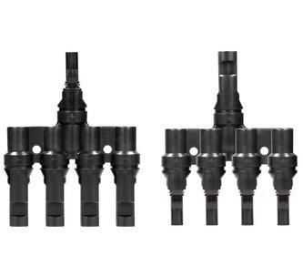 Konektor MC4 pro solární panely, rozbočení 4 panely, pár