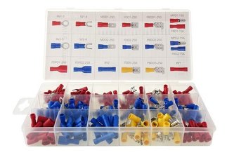 Sada konektorů izolovaných- faston, očko, vidlička, spojka- 250ks
