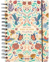 Plánovací týdenní školní diář A5 2023/2024 Frida Kahlo se samolepkami, záložkami a obálkou (14,8 x 21 cm)