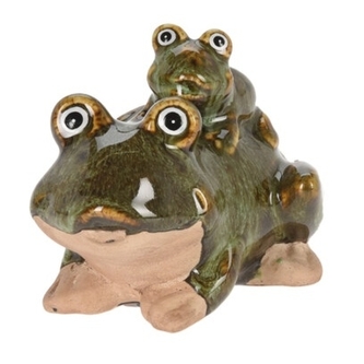 Keramická žába zelená 10x6,6x11 cm