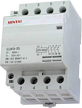 Stykač Sentai CJX3-25 230V/25A 4P na DIN lištu