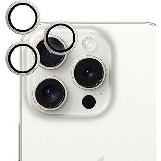 Epico hliníkové ochranné sklo na čočky fotoaparátu pro iPhone 15 Pro / 15 Pro Max stříbrná