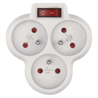 Zásuvka rozbočovací EMOS P0026S, 3× kulatá, bílá