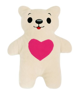 MEDVÍDEK se srdcem - béžová, růžová - 20x35 cm