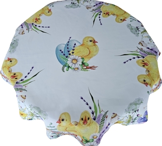 Velikonoční vzorovaný kulatý ubrus na stůl EASTER X. O 130 cm Mybesthome