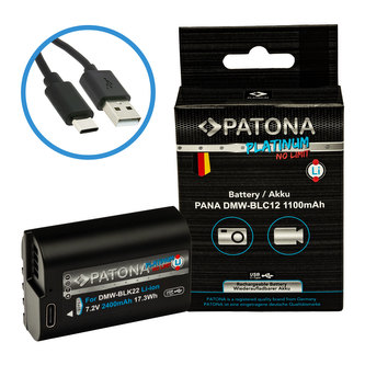 Aku Panasonic DMW-BLC12 1100mAh Li-Ion Platinum USB-C nabíjení Aku Panasonic DMW-BLC12 1100mAh Li-Ion Platinum USB-C nabíjení