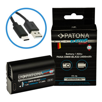 Aku Panasonic DMW-BLK22 2400mAh Li-Ion Platinum USB-C nabíjení Aku Panasonic DMW-BLK22 2400mAh Li-Ion Platinum USB-C nabíjení