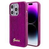 Guess Sequin Script Logo Zadní Kryt pro iPhone 15 Pro Max Magenta