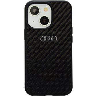 Audi Carbon Fiber Zadní Kryt pro iPhone 14 Black