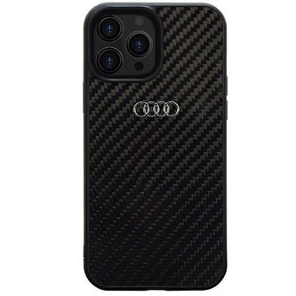 Audi Carbon Fiber Zadní Kryt pro iPhone 13 Pro Max Black