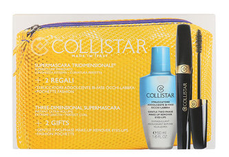 Collistar 3D Supermascara řasenka 8 ml + odličovač Gentle Two Phase 50 ml + taška