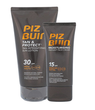 PIZ BUIN Tan & Protect mléko na opalování Tan & Protect Tan Intensifying Sun Lotion SPF30 150 ml + opalovací mléko na obličej Moisturizing Radiant Face Cream SPF15 50 ml