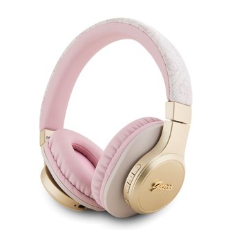 Guess PU Leather 4G Script Logo Bluetooth Stereo Headphone Pink