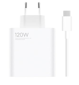 Xiaomi MDY-13-EE USB-A 120W Cestovní Nabíječka + USB-C Datový Kabel White (Bulk)