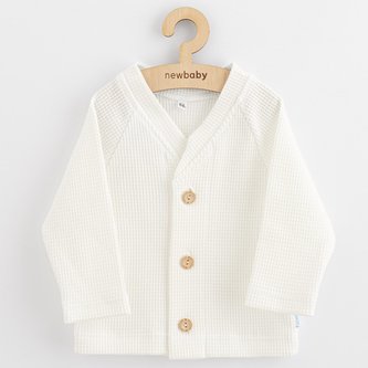 Kojenecký kabátek na knoflíky New Baby Luxury clothing Oliver bílý - velikost 56 (0-3m)