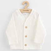 Kojenecký kabátek na knoflíky New Baby Luxury clothing Oliver bílý - velikost 86 (12-18m)
