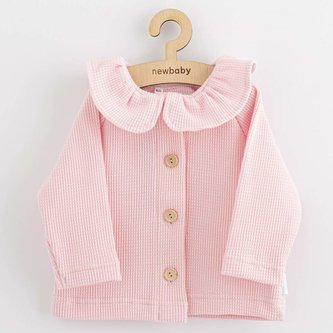 Kojenecký kabátek na knoflíky New Baby Luxury clothing Laura růžový - velikost 86 (12-18m)