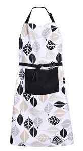 Zástěra kuchyňská, Béžové a černé listy 1019