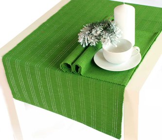 Forbyt, Prostírání bavlněné, Proužky, zelené, obdélník 33 x 45 cm