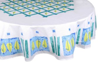 Forbyt, Ubrus bavlněný,  Listí, modrý modrá pr. 150