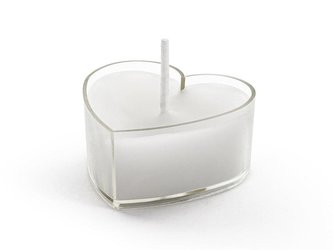 Świeczki Serca białe 4cm 10szt