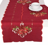 Ubrus Vánoční, Vánoční hvězdy a svíce, červený 85 x 85 cm