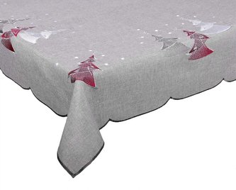 Forbyt, Ubrus vánoční, Stromečky, šedý 120 x 140cm