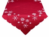 Ubrus Vánoční, Sněhové vločky, červené pr. 85 cm
