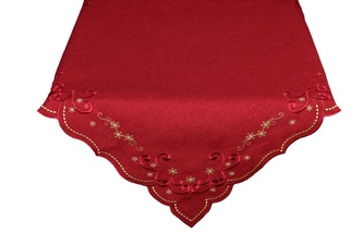 Ubrus Vánoční, Královské sněhové vločky, červený pr. 70 cm