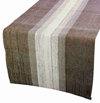 Forbyt, Prostírání bavlněné, Elegantní pruhy lesklé, hnědé 40 x 120 cm