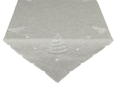 Ubrus Vánoční, Bílo stříbrný stromeček, šedý 35 x 35 cm