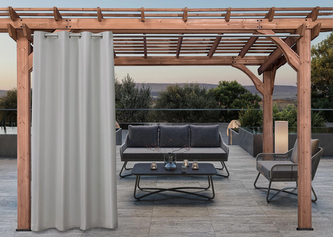 Venkovní zahradní závěs s kroužky MONTANA color 03 světle šedá, 155x200 cm (cena za 1 kus) MyBestHome + DÁREK úvaz ze stejné látky