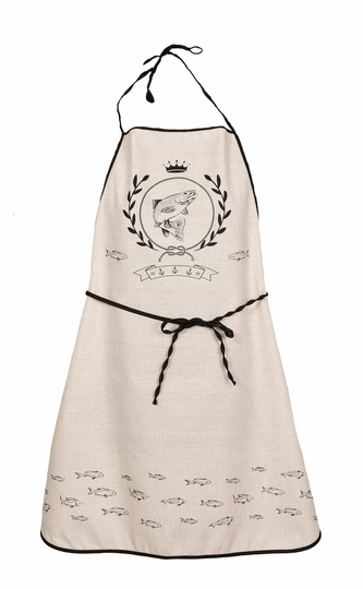 Zástěra kuchyňská, Královská ryba, černá