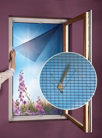 Síť do okna proti hmyzu a pylu 55 x 150 cm
