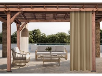 Venkovní zahradní závěs s tunýlkem JAMAICA color 21 béžová, 155x200 cm (cena za 1 kus) MyBestHome + DÁREK úvaz ze stejné látky